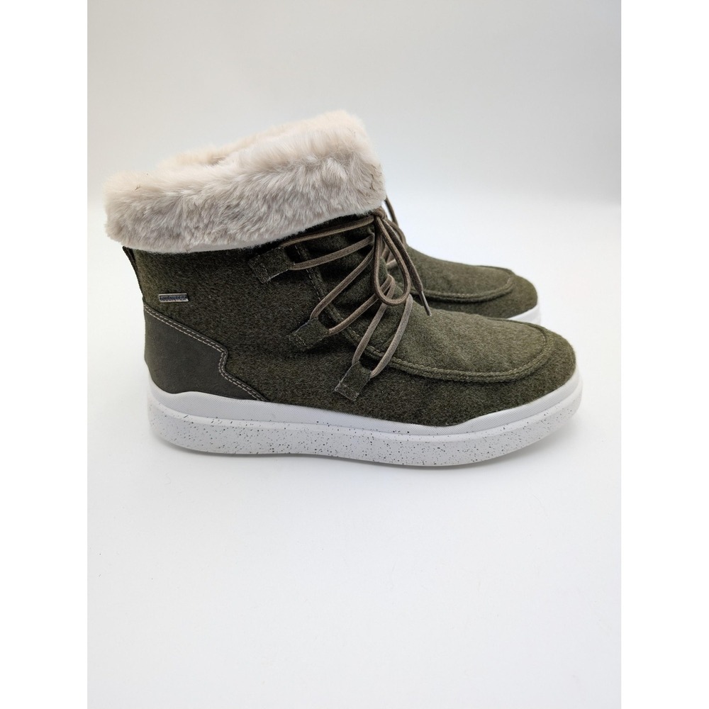Romika Boots Womens Size 11 Green Faux Fur Ankle Waterproof Winter Comfort Shoes